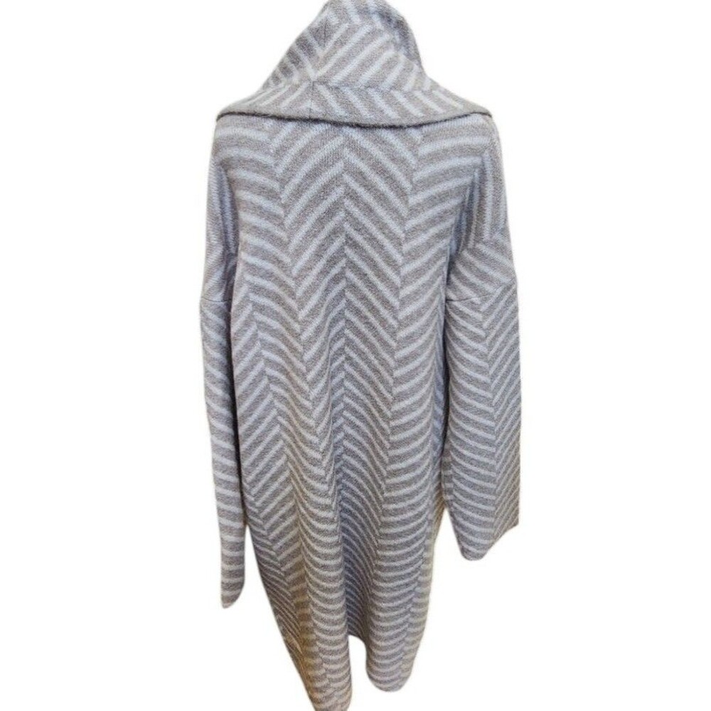 A New Day Coatigan Size 2X Open Front Chevron Pattern Shawl Collar - Picture 5 of 10